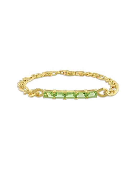 Rina Limor Metallic Gold Over Silver 2.85 Ct. Tw. Peridot Birthstone Link Bracelet
