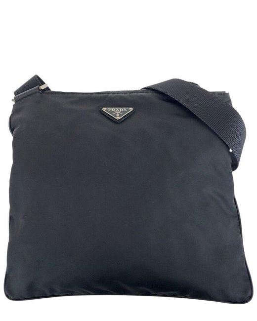 Prada Blue Tessuto Triangle Logo Messenger Bag (Authentic Pre-Loved)