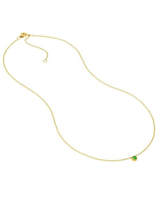 HAWLEY ST Metallic 14K 0.13 Ct. Tw. Tsavorite Bezel Necklace