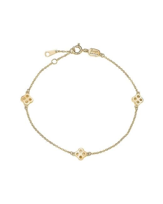 Suzy Levian Metallic 14K 0.24 Ct. Tw. Diamond Station Bracelet