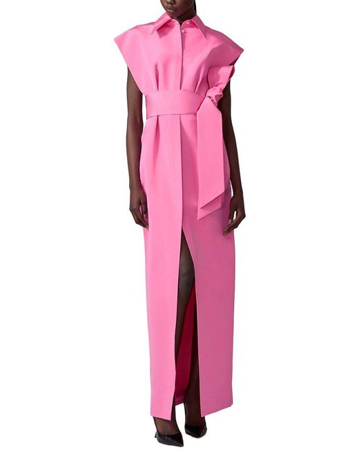 Carolina Herrera Pink Column Trench Gown