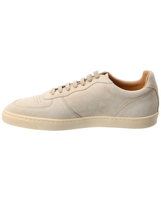 Brunello Cucinelli White Suede Sneaker for men