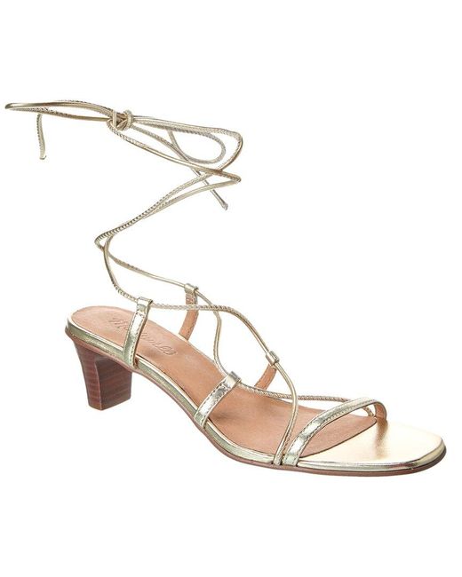 Madewell Natural Lace-up Kitten Heel Leather Sandal