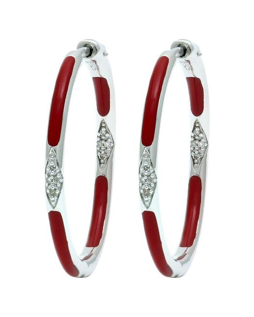 Diamond Select Cuts Red 0.06 Ct. Tw. Diamond Hoops