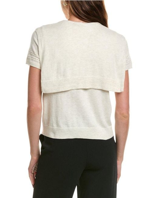 NIC+ZOE White Piazza Over The Shoulder Sweater