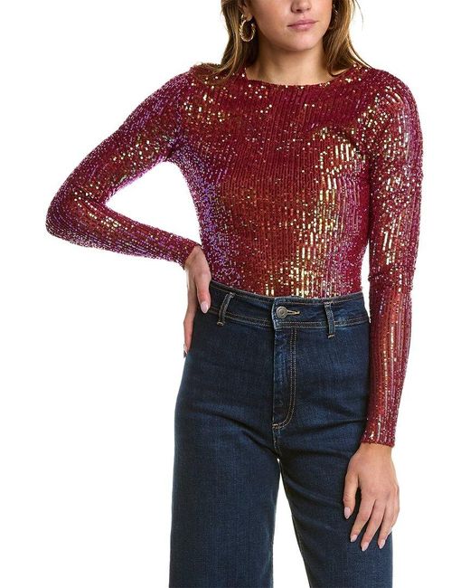 Free People Gold Rush Top in Red | Lyst