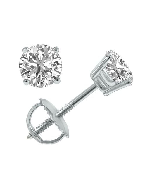 Lab Grown Diamonds Metallic 14K 1.00 Ct. Tw. Lab Grown Diamond Earrings
