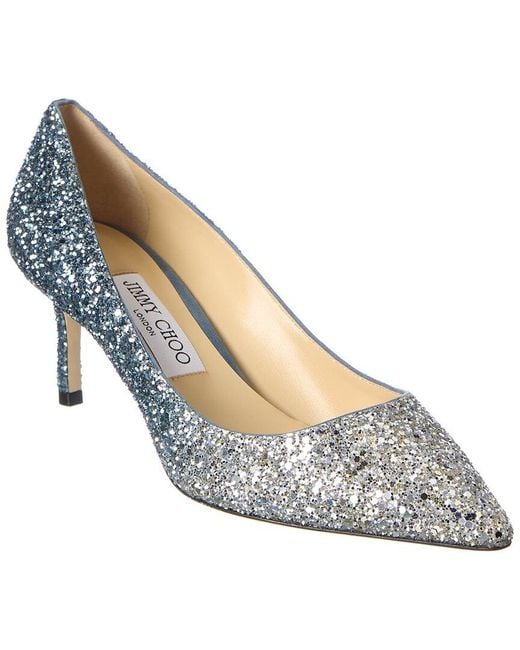 Jimmy Choo Romy 60 Glitter Pump in Blue Lyst