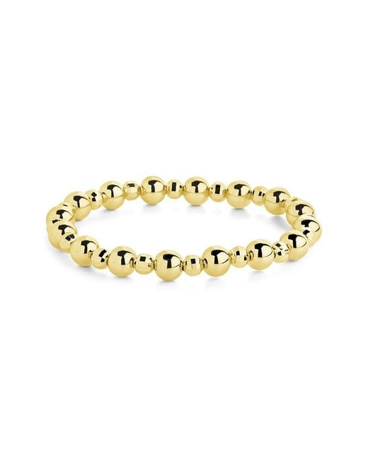 Sterling Forever Metallic 14k Plated Summer Beaded Stretch Bracelet