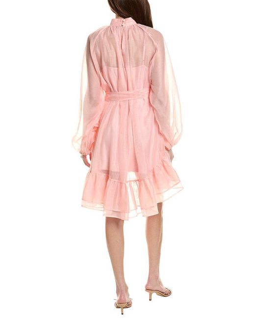 Beulah London Pink Long Sleeve Mini Dress