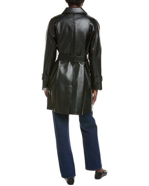 Via Spiga Black Snap Front Tie Belt Jacket