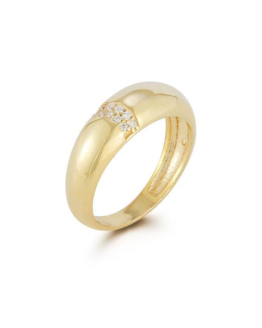 Chloe and Madison White 14k Over Silver Cz Dome Ring