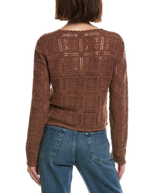 FRAME Blue Frame The Crochet Cardigan