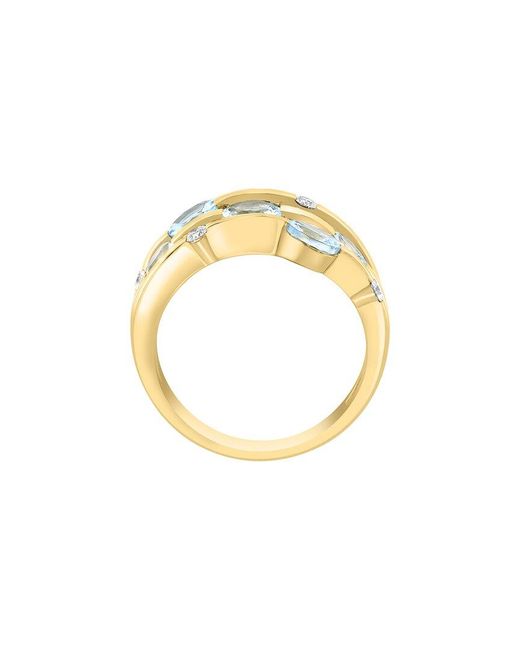 Effy Fine Jewelry Metallic 14K 1.83 Ct. Tw. Diamond & Aquamarine Ring