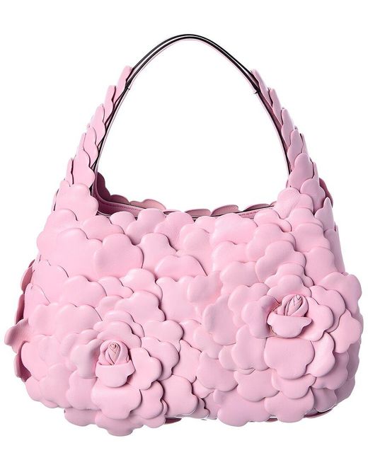 Valentino Atelier 03 Rose Edition Leather Hobo Bag in Pink - Lyst