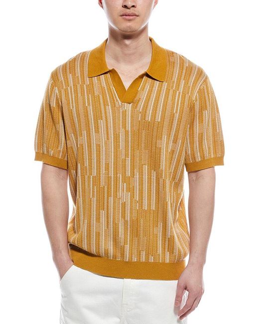 FOR THE REPUBLIC Metallic Silk-Blend Polo Shirt for men