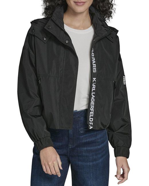 Karl Lagerfeld Black Windbreaker Jacket