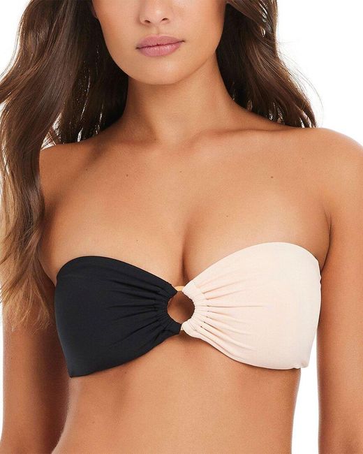 Red Carter Black Colorblock Bandeau Top