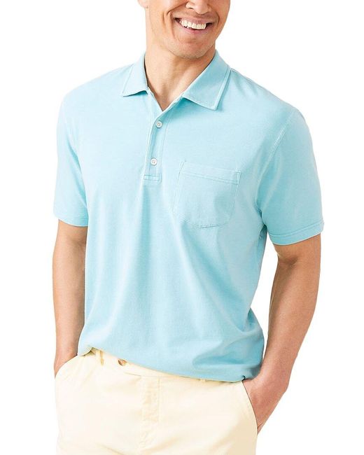 J.McLaughlin Blue Solid Levi Polo Shirt for men