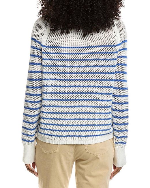 J.McLaughlin Blue Cape Cashmere & Linen-Blend Sweater
