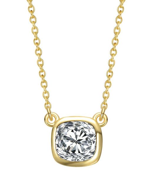 Genevive Jewelry Metallic Cz Solitaire Necklace