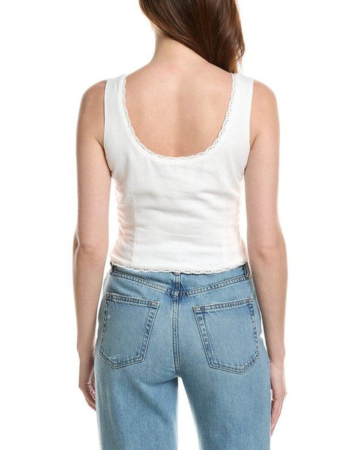 Rolla's White Paloma Linen-Blend Top
