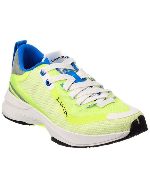 Lanvin Blue Colorblock Suede Sneaker for men