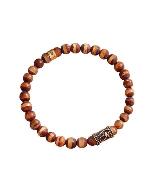 Karma and Luck Brown Tibetan Agate Stretch Bracelet