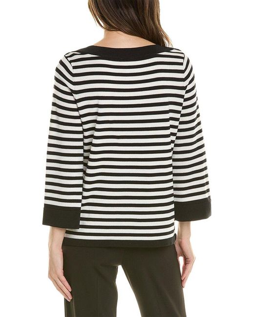 Anne Klein Black Striped Sweater