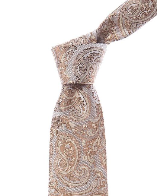 Etro Metallic Paisley Silk Tie for men