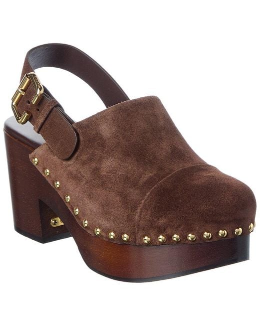 Chloé Brown Jeannette Suede Wedge Clog