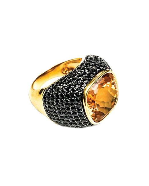 Arthur Marder Fine Jewelry Metallic Gold Over Silver Gemstone Ring
