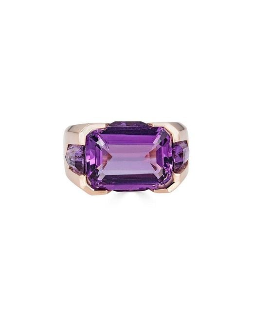 Diana M Purple Fine Jewelry 18K Rose 12.37 Ct. Tw. Amethyst Ring