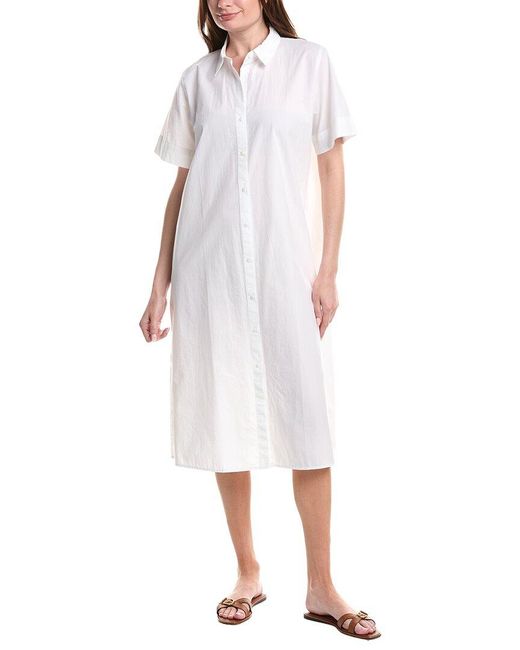 Eileen Fisher White Classic Collar Dress
