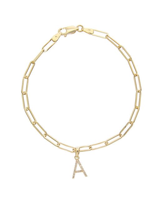Sabrina Designs Metallic 14k Diamond Initial Charm Link Bracelet (a-z)
