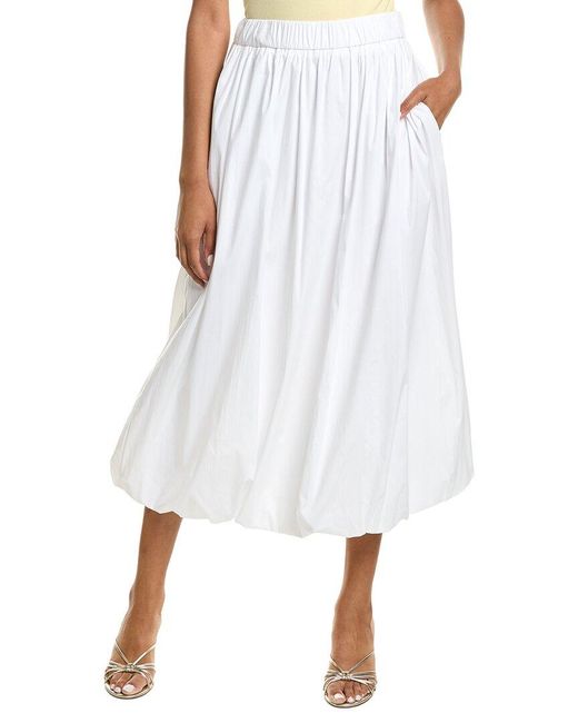 Kenneth Cole White Pull-On Bubble Maxi Skirt