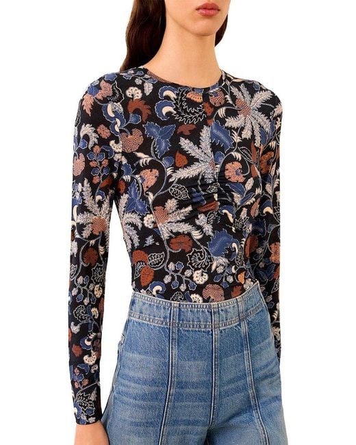 Ulla Johnson Blue Neri Ruched Top