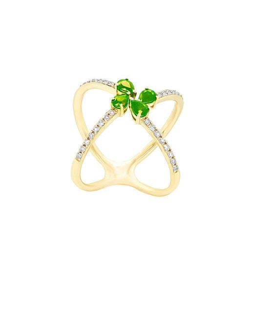 Diana M Green Fine Jewelry 14k 0.91 Ct. Tw. Diamond & Emerald Ring