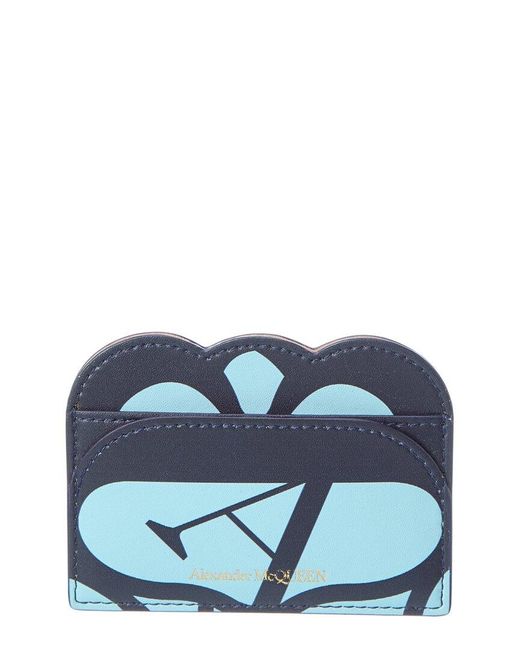 Alexander McQueen Blue Leather Card Holder