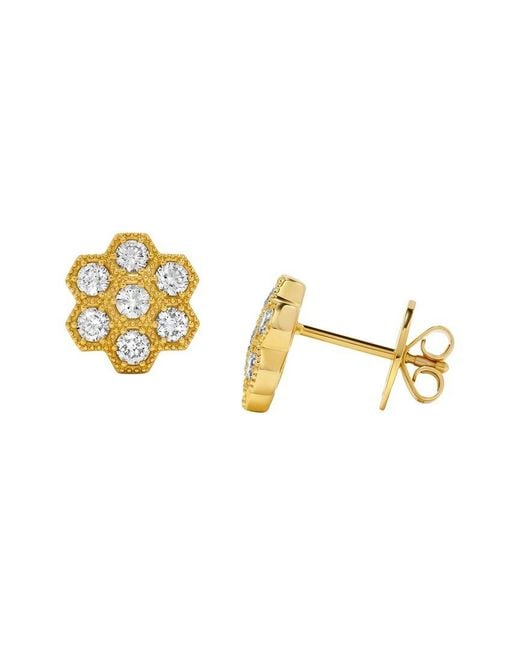 H.J. Namdar Metallic 14K 0.94 Ct. Tw. Diamond Honeycomb Earring