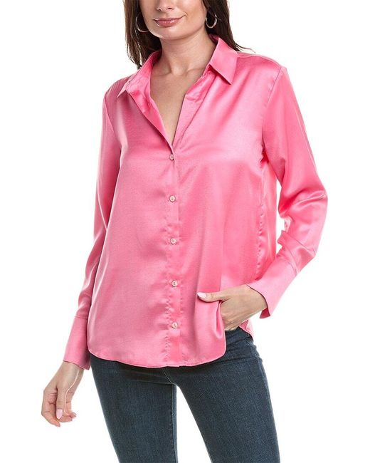 Rachel Roy Pink Satin Shirt
