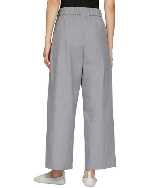 Lafayette 148 New York Gray Dean Pull On Pleated Wide Leg Pant