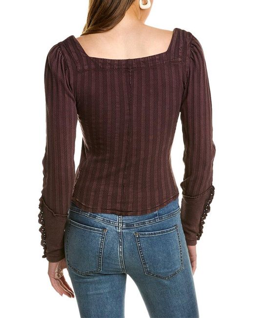Free People Brown Could I Love You More Top