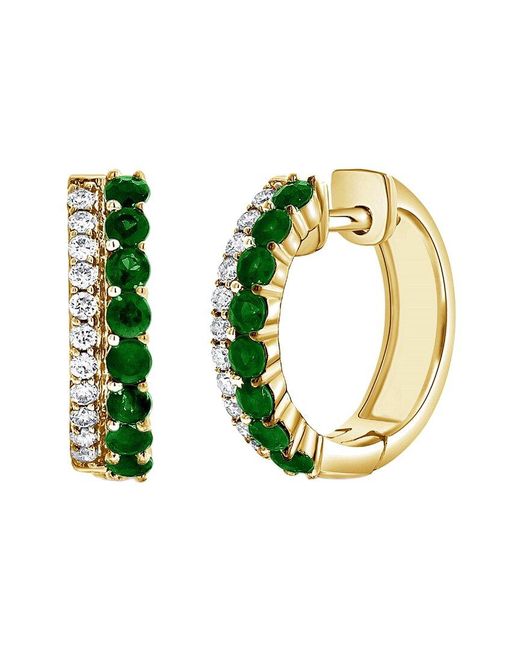 Sabrina Designs Green 14k 0.71 Ct. Tw. Diamond & Emerald Huggie Earrings