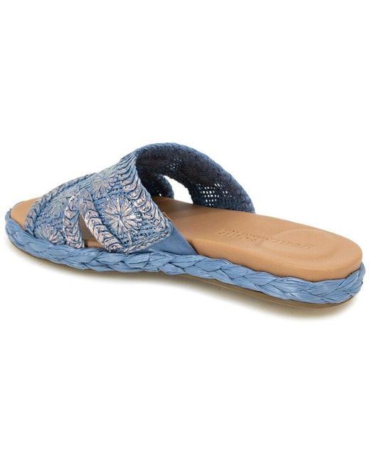 Gentle Souls Blue By Kenneth Cole Tristan Raffia Sandal