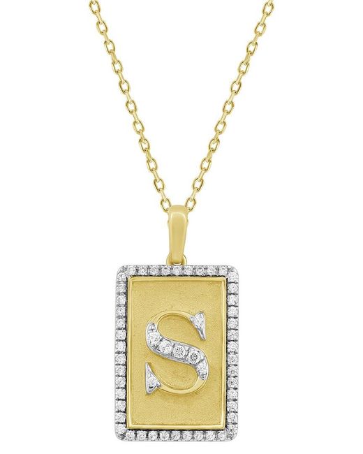 Ethos Creations Metallic Brilliant Bloom 14K 0.25 Ct. Tw. Lab-Grown Diamond Initial Pendant