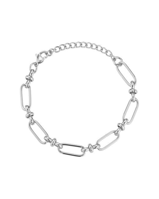Glaze Jewelry White Plated Stainless Steel Bracelet