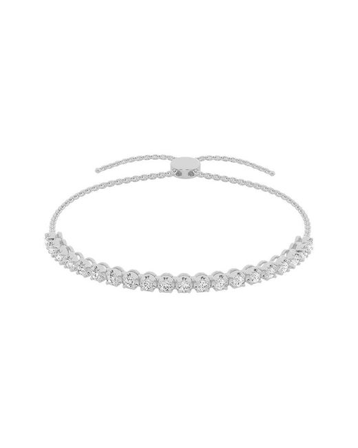 Lab Grown Diamonds White 14K 1.00 Ct. Tw. Lab Grown Diamond Tennis Bolo Bracelet