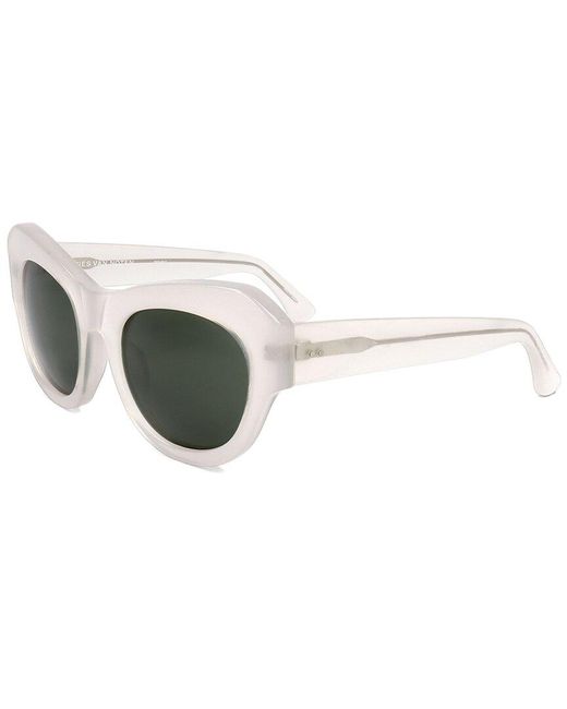 Linda Farrow White Dries Van Noten By Linda Farrow Dvn99 53mm Sunglasses