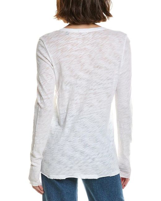 ATM White V-Neck Slub T-Shirt